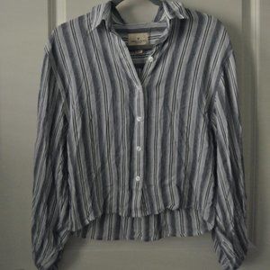 American Eagle Balloon Sleeve Striped Blouse, XXS